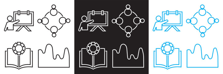 Workshop  Icon. Vector for Training,  collaboration, knowledge, skills, ideas, chart, growth, presentation etc. Vector for websites, mobile interfaces, presentations, banner, visual branding etc. 