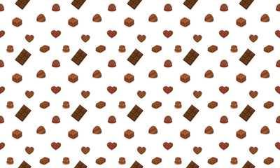 Seamless vector pattern of chocolate candies. On a transparent background.