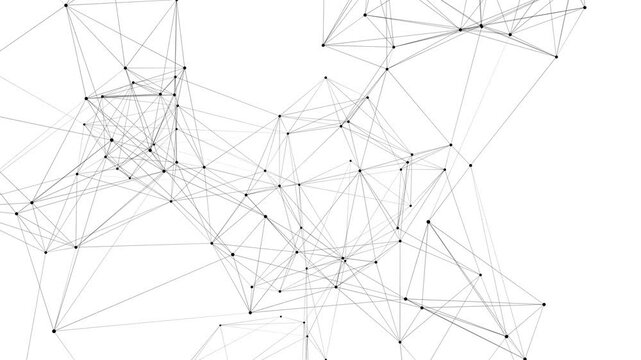 Abstract network of connected dots lines illustrating digital connection and modern technology on a white background - Powered by Adobe