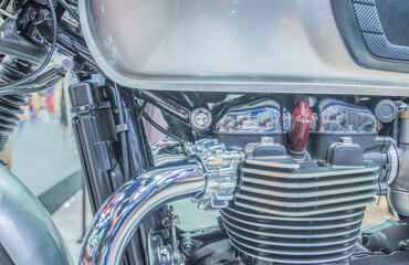 Blurred images ,The engine parts, motorcycles, beautiful cars and technology, th