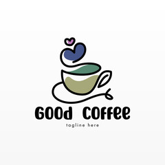 Coffee logo design concept. Coffee drink logo template