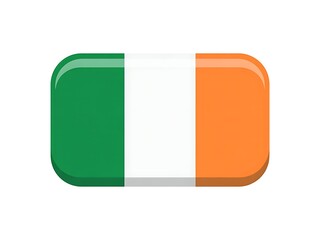 A rectangular button displaying the Irish flag: green, white, and orange.
