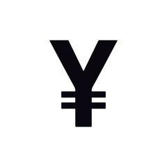 Obraz premium Japanese Yen currency symbol, minimalist style, in black and white, for financial news with space for copy