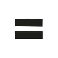 Equality symbol in black on white background represents equal rights, for social media
