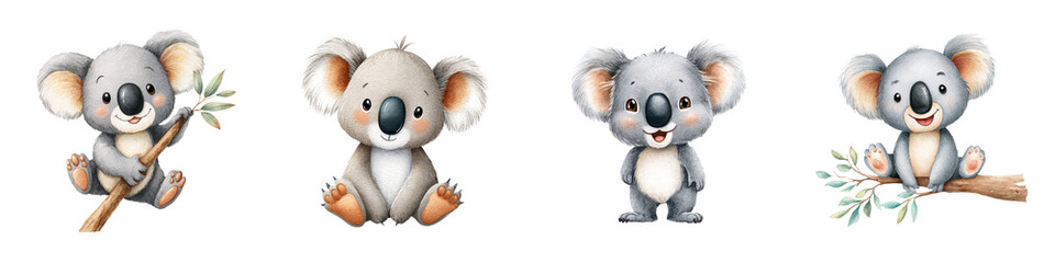 Adorable koalas in their natural habitat