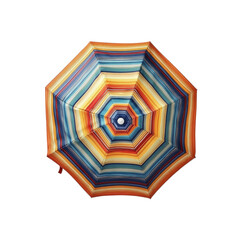Vibrant Striped Beach Umbrella Viewed from Below