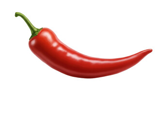 Vibrant red chili pepper isolated on a white background, showcasing its glossy texture (2)
