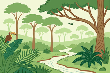 Fototapeta premium Vector Illustration of The Amazon