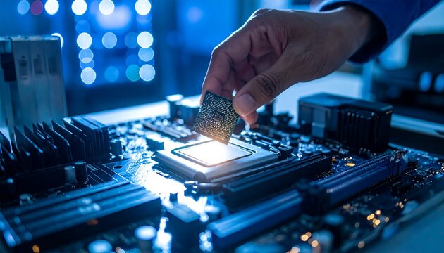 Installing CPU with computer repair.