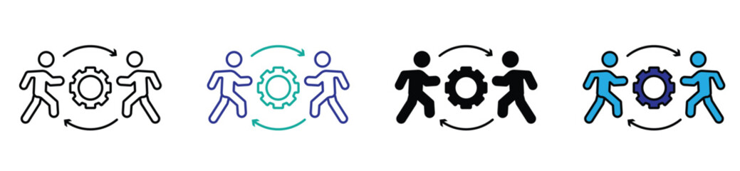 Team Collaboration and Process Integration Icon Set