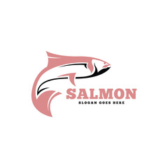 Salmon fish logo design concept vector