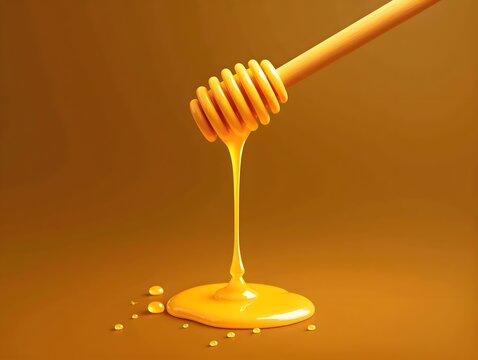 Honey dripping from a honey wand logo design