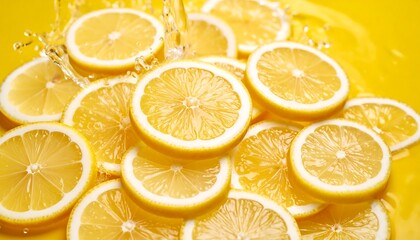 Fresh Lemon Slices Splashing.