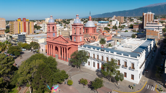 Aerial view of the city of "San Fernando del Valle de Catamarca", in Argentina.