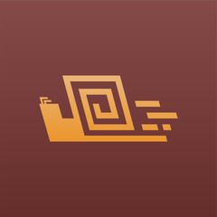 Snail logo design concept. Snail logo design template