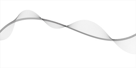 Abstract black wave design isolated on white background. abstract black wave and curve design  black wave lines pattern on white background. Vector illustration
