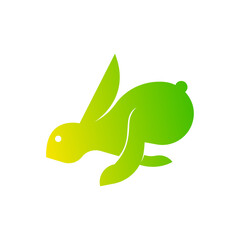 Fototapeta premium Colorful rabbit logo design template