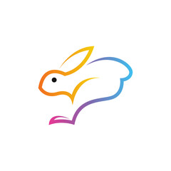 Obraz premium Colorful rabbit logo design template