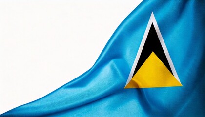 Saint lucia flag on white background. copy space