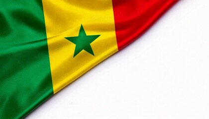 Senegal flag on white background. copy space
