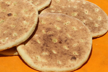 Khobz Close-up, Traditional Moroccan Bread