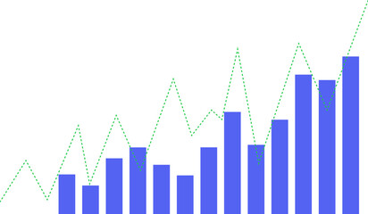 Stock market illustration on isolated background, flat vector illustration