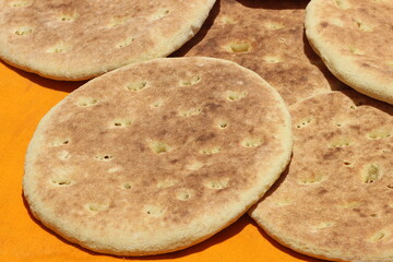 Khobz Close-up, Traditional Moroccan Bread