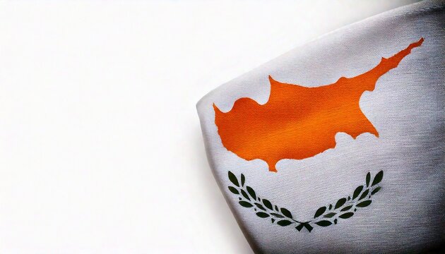 Cyprus flag on white background. copy space