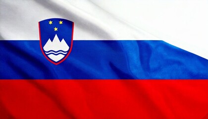 Slovenia flag on white background. copy space