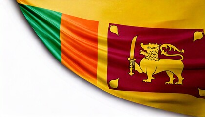 Srilanka flag on white background. copy space