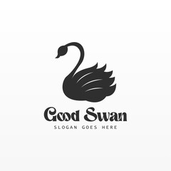 Swan logo design template. Swan logo concept