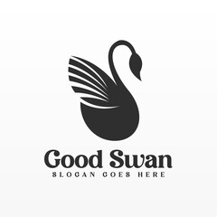 Swan logo design template. Swan logo concept