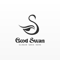 Swan logo design template. Swan logo concept