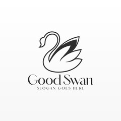 Swan logo design template. Swan logo concept