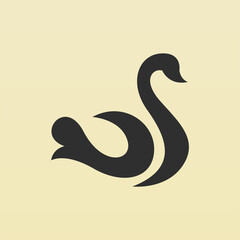 Swan logo design template. Swan logo concept