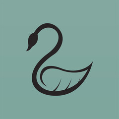 Swan logo design template. Swan logo concept