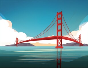 Obraz premium the golden gate bridge illustartion