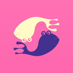 Abstract frog logo design template