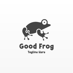 Abstract frog logo design template