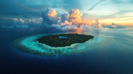 Landscape Drone View of Maldives