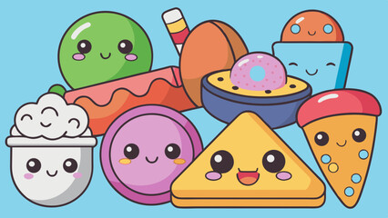 Kawaii Food Vector Set