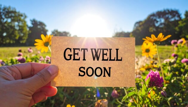 Get Well Soon Card with Sunny Field.