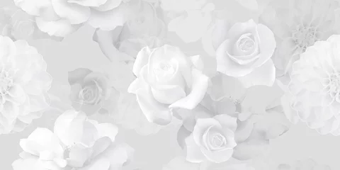 White roses seamless pattern. Vintage background. © Vidal