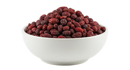 Isolated Bowl Full of Dried Cranberries