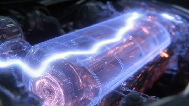 ev car battery charging hologram