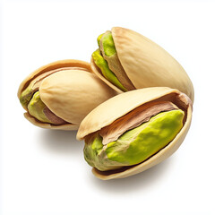 pistachio nuts on white background