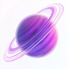 purple ring planet isolated on transparent white background, clipping path