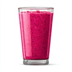 Bright Pink Smoothie in a Clear Glass, Fresh Ingredients, Healthy Beverage, Vibrant Color, Refreshing Drink for Summer