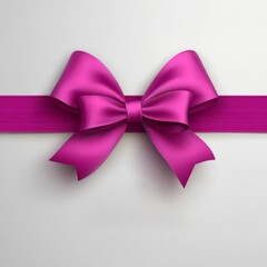 Elegant Pink Ribbon Bow on Smooth Background for Gift Wrapping and Decoration Purposes