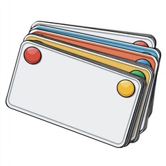 Colorful Blank Cards Stacked Together for Creative Projects and Educational Purposes with a Simple Design and Bright Colors